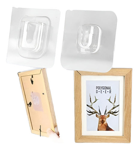 Pack 10 Adhesivos Doble Cara Colgador Gancho Pared - Ome