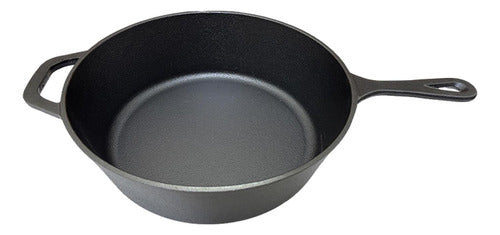 Dutch Oven Ø26cm 2 Sartenes Hierro Fundido + 2 Grip - Cukin Negro