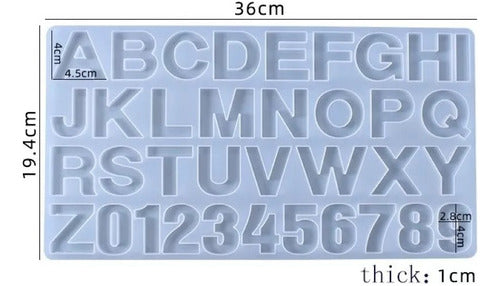 Molde Silicona Letras Números Moldes Repostería Transparente