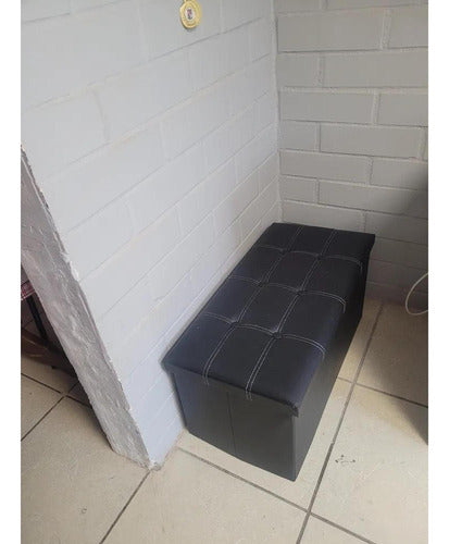 Puff Baul Asiento Organizador Plegable Banqueta - Norplat Negro