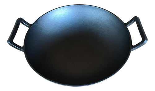 Wok Hierro Fundido 36 X 10 Cm Redondo - Norplat Negro