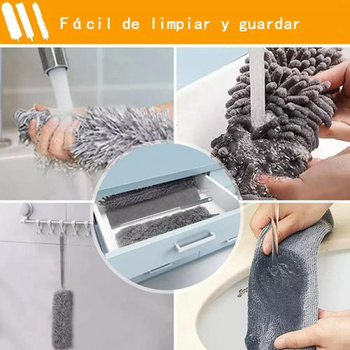 Plumero 2.5m Retractil Microfibra Limpiador Polvo - Norplat Gris