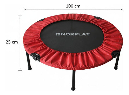 Trampolín Fitness 100cm Plegable Cama Elástica - Norplat Rojo