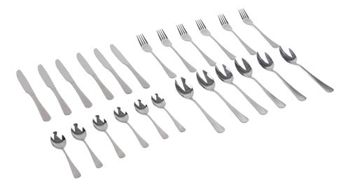 Juego Servicio Cubiertos 24 Piezas Acero Inoxidable Norplat Plateado