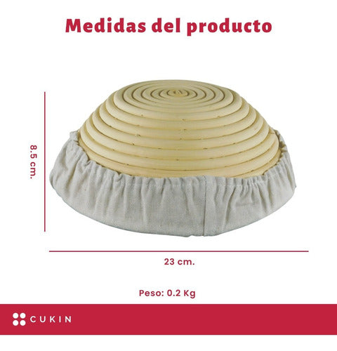 Banneton Redondo De Ø23 X 8.5cm - Cesta De Rattan - Cukin