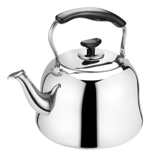 Tetera 3 Litros Acero Inoxidable Para Toda Encimera - Cukin Plateado