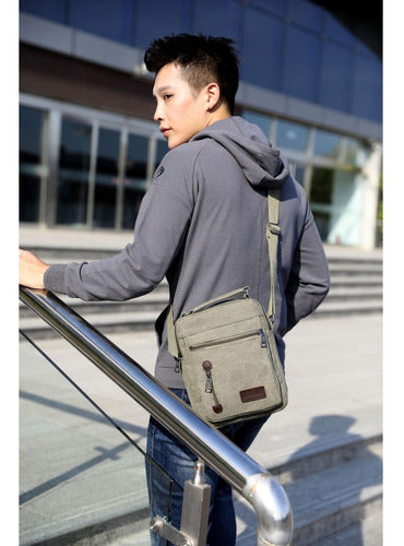 Bolso Bandolera Maletin De Lona Hombre Caballero - Norplat Verde