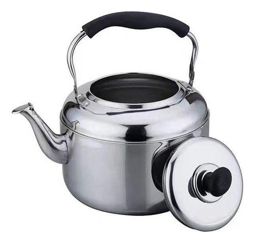 Tetera De Acero Inoxidable Cuello Cisne 5 Litros - Norplat Plateado