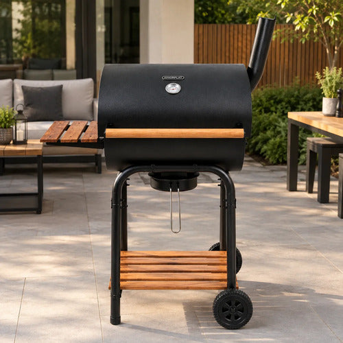 Parrilla Carbón Onni Norplat Estilo Tambor Bbq Grill Asador Negro