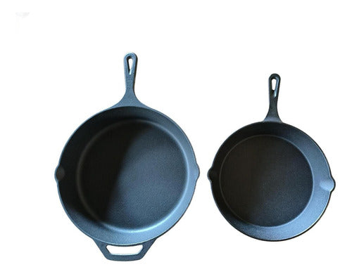 Set De 2 Sartenes Hierro Fundido 10 Y 12 Pulgadas - Norplat Negro