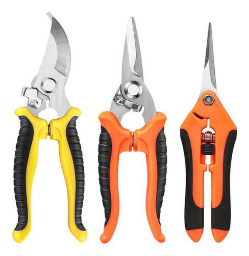 3 Tijeras Podadoras Norplat - Tijeron Poda Acero Inoxidable Multicolor