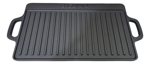 Plancha Churrasquera De Hierro Fundido 2 En 1 - 45x22x1.5cm Negro