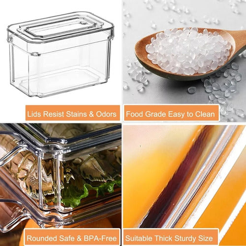 Organizador Refrigerador Set 7 Contenedores Con Tapa - Cukin Transparente