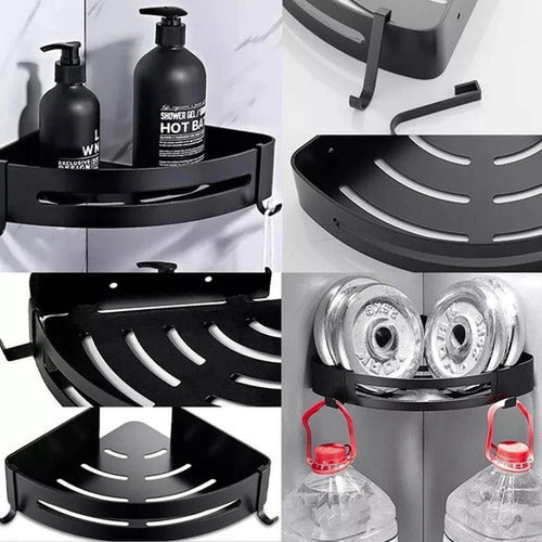 3 Organizador Para Ducha Esquinero Baño Repisa - Norplat Negro