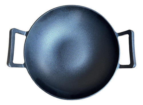 Wok De Hierro Fundido 32 X 9 Cm Redondo - Norplat Negro