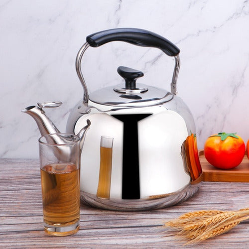 Tetera 3 Litros Acero Inoxidable Para Toda Encimera - Cukin Plateado