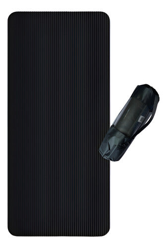 Colchoneta Yoga Mat Pilates 15mm + Bolso Transporte Norplat Negro