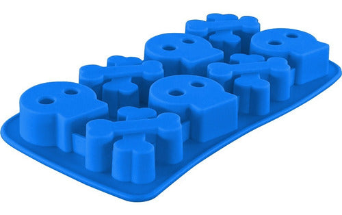 Molde De Silicona Para Calaveras Y Huesos De Hielo - Cukin Celeste