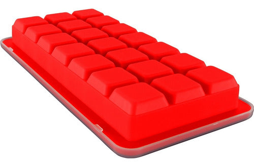 Cubetera De Silicona Para 21 Cubos De Hielo - Cukin Rojo