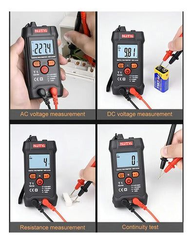 Tester Multimetro Digital Amperaje Voltaje Ohms 600v Norplat Negro