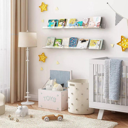 4 Repisas Estantes Flotantes Organizador Ps - Norplat Transparente