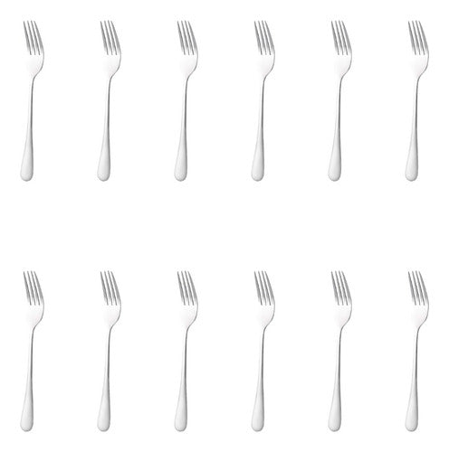 Pack 12 Tenedores Tenedor De Mesa Acero Inoxidable - Cukin Plateado