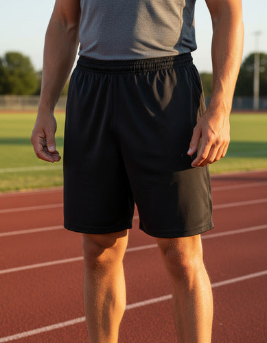 Shorts De Juego Hombre Futbol Deporte Elastico Liso Norplat Negro Lisa 2xl