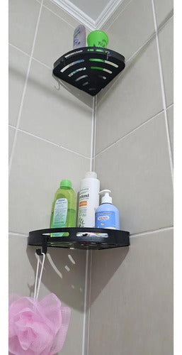 3 Organizador Para Ducha Esquinero Baño Repisa - Norplat Negro