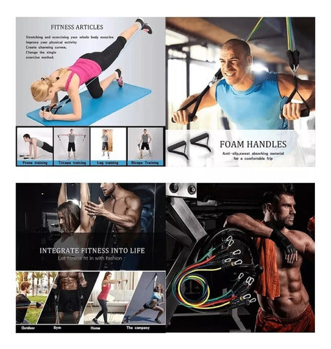 Set Bandas Elásticas Resistencia Para Ejercicios 11 Piezas