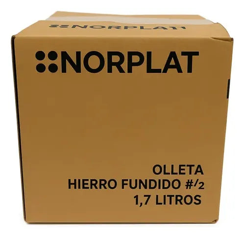 Olleta Olla Hierro Fierro Fundido 1.7 Litros + Tapa Norplat Negro