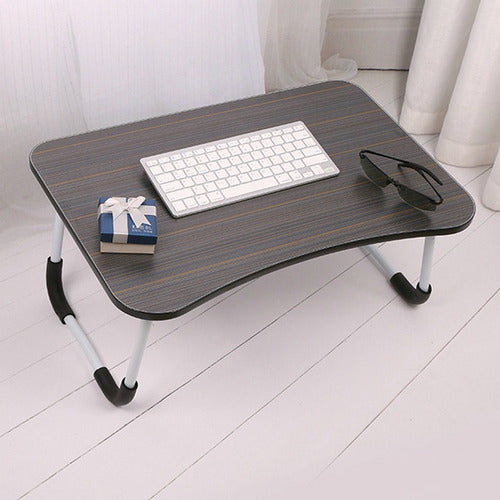 Mesa Cama  60x40x28cm Portatil Desayuno Bandeja Madera Cukin Gris Oscuro