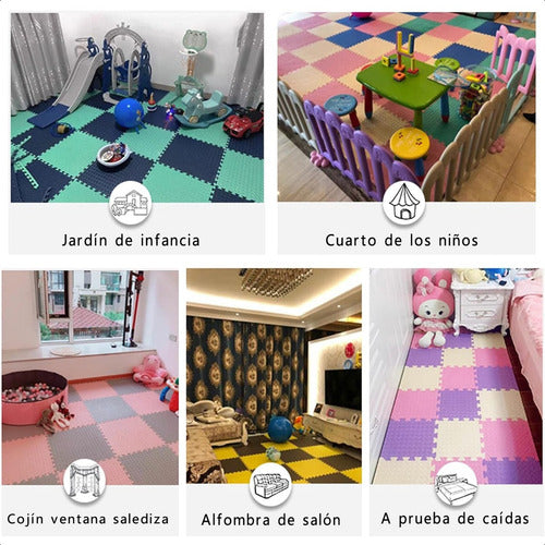 Set 8 Pisos Puzzle Alfombra Goma Eva Antigolpe 60x60 Norplat