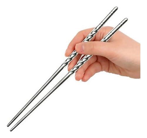 12 Palillos Chinos Acero Inoxidable 12 Palitos Sushi Norplat