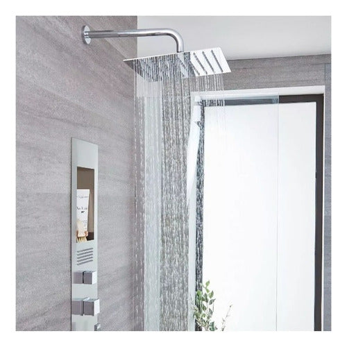 Cabezal Ducha Cuadrado 25cm 121 Boquillas Acero Inox Norplat Plateado Cromado