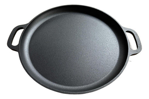 Molde Pizza 34cm Pizzera Argentina Hierro Fundido - Norplat Negro