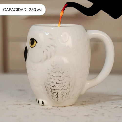 Norplat Tazon Buho 3d Ceramica 250ml Cafe Te Decorativo Blanco