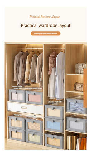 Set De 6 Cajas Organizadoras Plegables Closet Ropa Gris Oscuro Ventana
