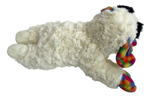 Peluche Oveja Con Texturas Y Sonido Para Mascotas Y Niños Blanco Con Patas Multicolor