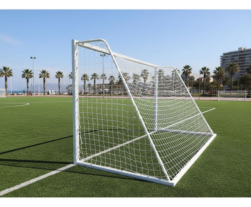 2 Mallas Futbol 7 Red Arco Futbolito 5.5x2.1mt Norplat Blanco