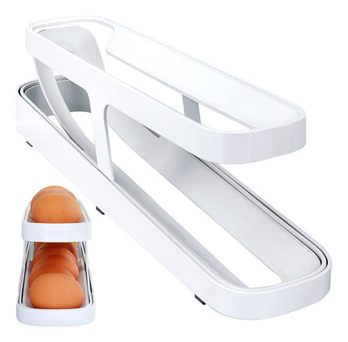 Huevera Organizador Dispensador Porta 14 Huevos - Norplat Blanco