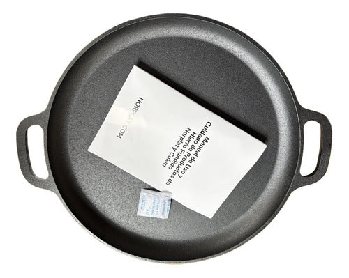 Molde Pizza 34cm Pizzera Argentina Hierro Fundido - Norplat Negro