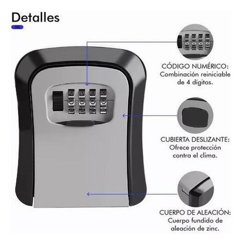 Caja Fuerte Caja Guarda Llaves Combinacion Exterior Norplat Gris