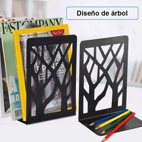 Soporte Sujetalibros 2 Pares De Soportes Para Libros Norplat Negro