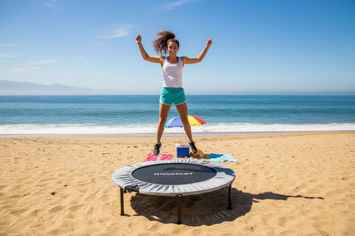 Trampolín Fitness 100cm Plegable Cama Elástica - Norplat Plateado