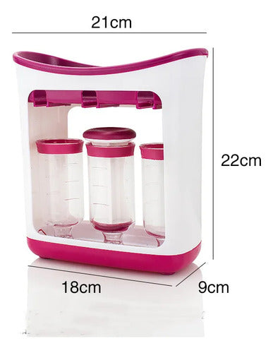 Dispensadora De Compota Norplat Papilla Niño + 10 Bolsas Blanco