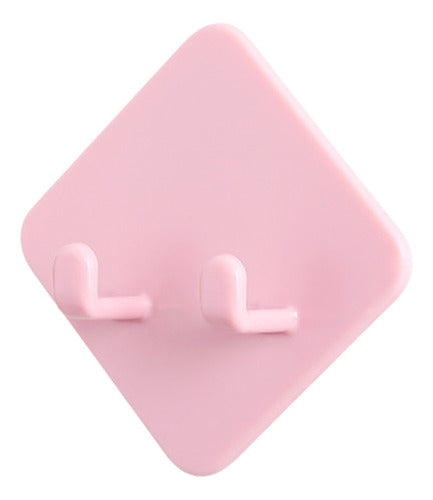 Pack De 5 Ganchos Dobles Auto Adhesivos Ideal Cocina Baño