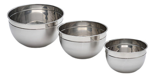 Pack 3 Bowl Metalicos Acero 24-26-30 Cm Repostería - Norplat