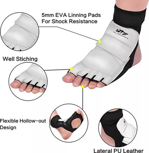 Almohadillas De Pie Empeine Protección Taekwondo - Norplat Blanco S