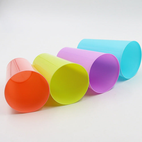 Pack 20 Vasos Plasticos Reutilizables Colores Fluor Norplat Rojo