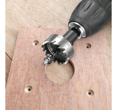 Juego De 5 Brocas Copa Corona Perforadora Metal - Norplat Plateado